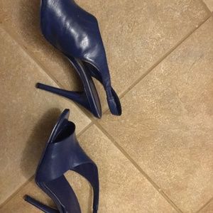 Royal Blue Peep Toed Sling Back Heels